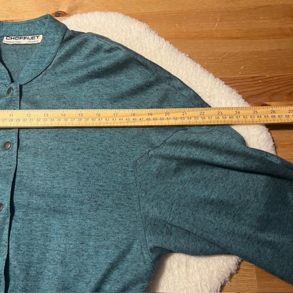 VTG Chofflet Prestige Paris Womens Green Mink Wool Blend Maxi Dress w Belt Sz 9 - Picture 11 of 14